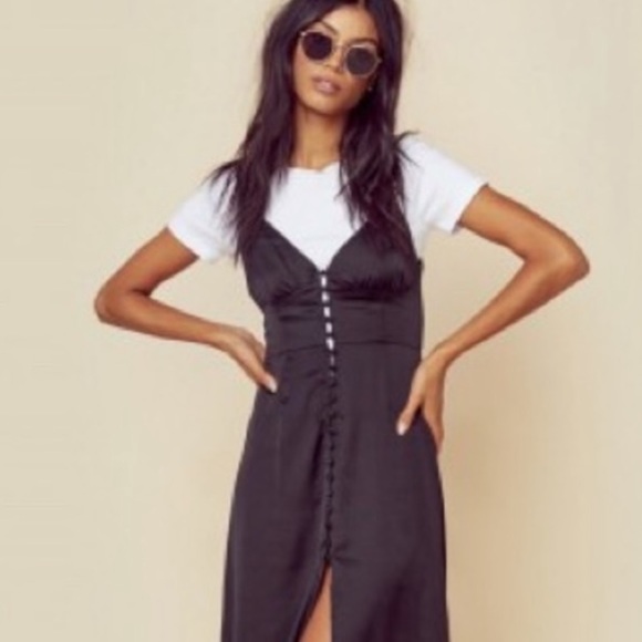 For love and lemons Isabella black slip dress S - Picture 8 of 9